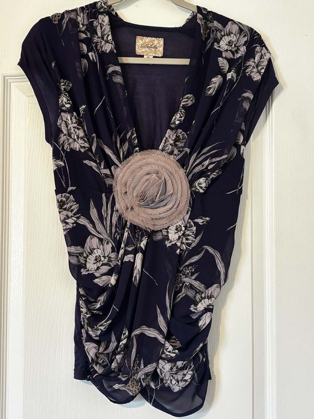 Deletta Purple Blouse Size Small